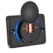 캠핑카 부품 Powstation RV 개조 충전기 12-24V 3.1A 듀얼 USB 전원 콘센트 액세서리 캠핑 버스 보트 QC3., 01 Dual QC