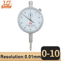 Shan-100% 오리지널 다이얼 표시기 정밀도 0.01mm 다이얼 표시기 게이지 미터 해상도 표시기 게이지 측정 도구, 03 shan 0-10mm 0.01