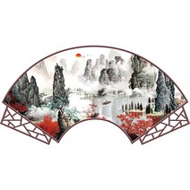 [Shijuekongjian] 산 벽 스티커 비닐 DIY 중국 스타일 벽화 데칼 거실 침실 부엌 홈 인테리어, 05 mountain sticker 5