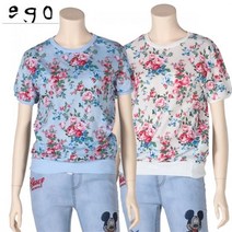 에고 꽃무늬 패턴 라운드티 ESBTS701A