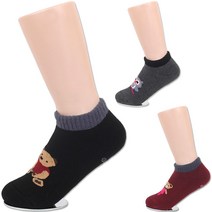 국내생산 여성 도톰한 두꺼운 파일 기모 캐릭터 발목 양말 덧신 페이크삭스