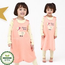 토토와모모 유아 어린이 여아 보온 수면 조끼 슬리핑 누빔 /P체리덕(삼중지)