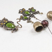 전통찻집 산사카페 주물 부엉이 자석종 모빌 행운 부엉이종 쇠종, 보라