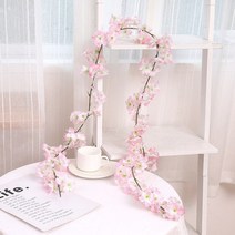 자이언트 플라워 명품 꽃다발 실크플라워 산소 조화 . 체리 웨딩 화환 거짓 실크 덩굴 파티 홈 화환 묘지 납골당 대형 성묘, 딥 핑크 엣지, 2개