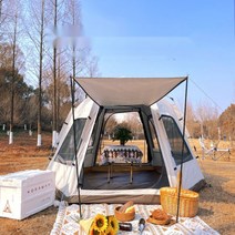 야외 원터치 육각 텐트 캠핑 넓은 공간 방수 나들이 휴대용 캐노피, 최대8명까지 수용가능