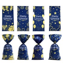 100 개 알파벳 인쇄 비닐 봉투 음식 묶음 포켓 작은 플랫 입 가방 파티 선물, [01] Four-color hair mix, [01] 12.5x27.5cm