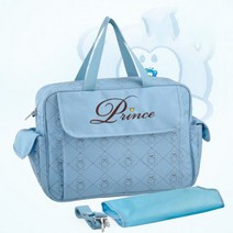 기저귀가방 백팩 파우치 다기능 방수 기저귀 가방 패드 어깨 메신저 내마모성, 파란