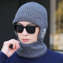신페이드 남성 겨울 모자 남자 털모자 방한 넥워머 세트 비니 등산
