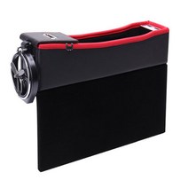 필템 차량용 사이드포켓 컵홀더 동전통 USB충전, 차량용 사이트포켓 고급형 조수석 블랙레드