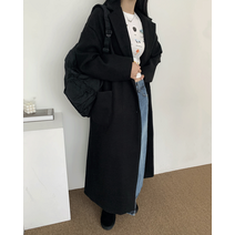 코미치 루즈핏 울 싱글 맥시 롱 코트