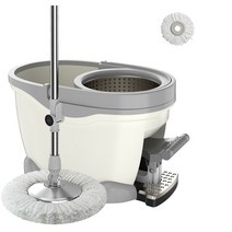 스핀 버킷 디럭스 바닥 청소 시스템 극세사 교체 헤드 130cm 확장 핸들 가정, 01 Mop with 1 cloth