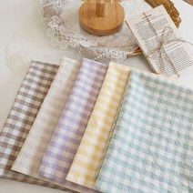 [H] 체크 키친크로스 면 테이블매트 5color, 연보라