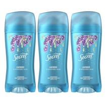 Secret 시크릿 데오드란트 스틱 라벤더 2.6oz(73g) 3팩 Invisible Solid Antiperspirant Deodorant, 3개