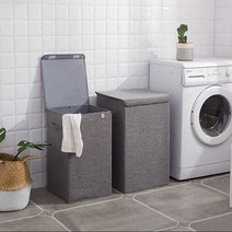 패브릭 접이식 빨래 수건 바구니 다용도 빨래통 세탁물 수거함, 패브릭 빨래바구니 (그레이)  - 대