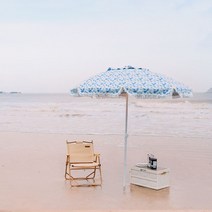 감성파라솔 태슬 비치 제주 수박 플라워 스트라이프 그늘막 트리밍 동남아 도트 프린팅 레이스, 단일사이즈, 블루베리