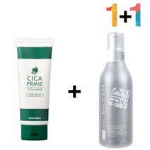 시카 클렌징 폼 얼굴 개기름 쌀겨 CICA 세안제 폼클렌 쌀겨폼 시카 징 바하 져 살리실산 진정폼 약산성, 시카프라임폼 1개_아하바하토너 1개, 본상품선택