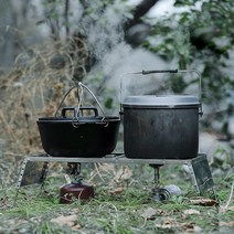 더치오븐 버너스탠드 6단 높이조절 2구 버너 바람막이 삼발이 스토브 적이식 오덕, 옵션1와이드 고강도 버너스탠드, 1개