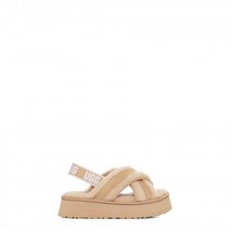 UGG 어그 for women 양모 로고 스트랩 슬라이드디스코 크로스 슬라이드 - 라이트 브라운