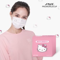 헬로키티 중형 여성용 화이트마스크 WT 100매입, 1개, 화이트