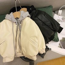 남아 여아 유아 멋스러운 후드 레더자켓 점퍼 나들이룩 아동자켓