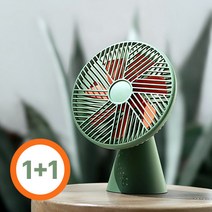 1+1 소싱 포레스트 탁상용 미니 무선 선풍기 팜그린+팜그린, 포레스트 선풍기 그린+그린