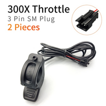 ebike thumb throttle wuxing 24v 36v 48v 72v 전기 자전거 가속기용 300x 오른쪽왼쪽 핸드 스로틀, SM 플러그 2개