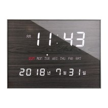 국산 루나리스 캘린더 FM 수신 LED 벽시계, FM 체리블랙