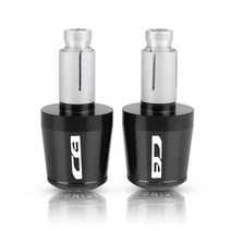 혼다 오토바이 7/8 인치 22MM 핸들바 핸드 그립 바 엔드 CB125R CB300R CB400 CB500X CB, 12 Black-Black