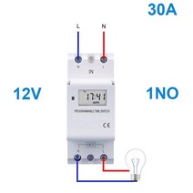 24시간 타이머 콘센트 전자 주간 7 일 프로그래밍 가능 THC15 AC220/230/240V 30A 디지털 LCD 전원 가능한 시간 스위치 릴레이 UL Li, 08 30A12V1NO, 08 30A12V1NO