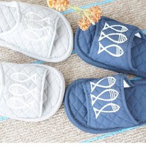 물고기 누빔 슬리퍼 학교실내화 거실 빅사이즈 코스트코 펀칭 중, 네이비여성용