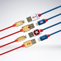 마블 아이폰 충전기 8핀 고속 충전 케이블, 8핀고속충전케이블(캡틴아메리카)