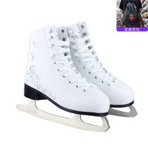 아이스 피겨 스케이팅 화 쇼트트랙 강습 핫 피겨스케이트 여성 시니어, 225, 화이트+배낭+날 커버