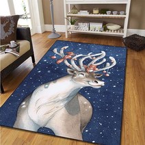 차량용 바닥매트 메리 크리스마스 산타 눈사람 프린트 패턴 홈 거실 침실 미끄럼 방지, 6.40x60cm - 6