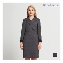 [올리비아로렌] 카라형 H라인 체크 원피스_VOCOAVF8221