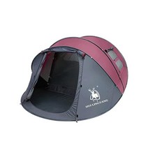 HUI LINGYANG 6인 이지팝업텐트 12.5X8.5X53.5자동설정방수이중층캠핑용즉석가족텐트하이킹 트래블, Brown Red