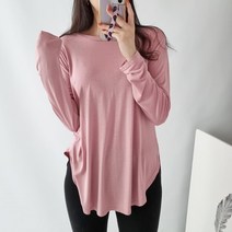 1+1 차르르 유니크 긴팔 트임 티셔츠 5컬러 레이온 스판혼방