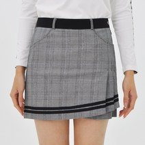 UW-89 그레이 체크 옆 주름 반바지 밴딩 랩 스커트 가을 겨울 스판 골프치마 큐롯치마 캐쥬얼치마 단체복 빅사이즈 세트 여성골프웨어
