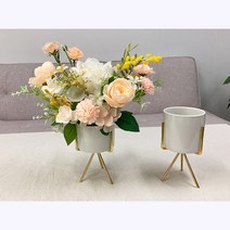 [덩크리] 미니 화분 포함세트 + 크림 장미 테이블 센터피스 만들기 꽃꽂이 재료 키트 DIY, DIY 키트 단품구매