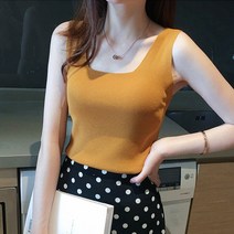 스퀘어넥 여자 크롭티 나시 탑 세미슬림 여름 여성 민소매 티셔츠 기본 이너티 레이어드티