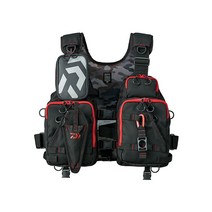 다이와 플로트게임베스트 DF 6206 낚시 구명 조끼, 블랙/레드