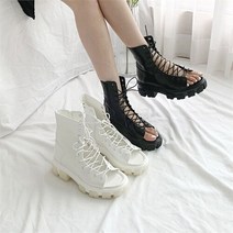 셀러허브 여성패션 [오노마] ONM 토오픈 워커부츠 통굽 여름샌들 데일리 레이스업