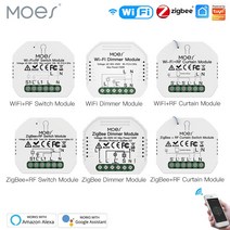 Moes 스마트 ZigBee WiFi 스위치 모듈 조광기 커튼 스위치 스마트 라이프 앱 원격 제어 Alexa Google 홈 음성 제어, China ZigBee 1 Gang Switch
