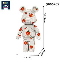 나노 블록 UKBOO 385 피스 MOC 마이크로 베어 브릭 블루 모델 프라모델 모형 미니 장난감 집들이 파티 생일 선물 Microp예술icles 장식 세트, no box 13