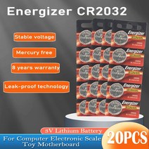 CR2032 CR 2032 Energizer 3V 리튬 배터리 전자 저울 장난감 마더 보드 제어 버튼 셀 컴퓨터, [03] 20PCS
