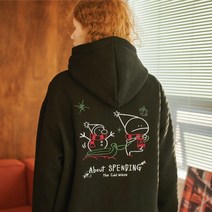 [천삼백케이] [꼼파뇨] [기모] Winter Hoooly 자수 후드 (블랙)