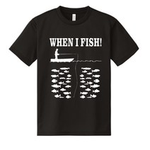 낚시 티셔츠 내가낚시할때만 when i fish 낚시복 드라이 쿨 메쉬 선상 상의, 면 Cotton, 블랙, 2XL(110)