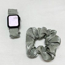 헤브온 애플워치 호환 곱창 스크런치 스트랩 밴드, 42/44/45mm, 블랙닷