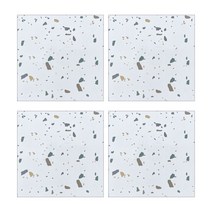 현관 바닥 붙이는 접착식 데코 타일 셀프 시공 60cm x 60cm 4장, A.01/테라조 화이트(1.5mm), 4개