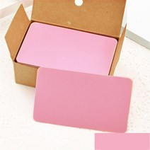 빈티지 빈 카드 DIY 인사말 낙서 단어 웨딩 파티 선물 두꺼운 크래프트 종이 엽서 재고 있음 100 피스, 07 분홍색