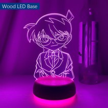 피규어 인형 장식장 보관함 케이스 정리함 진열장 형사 코난 Led 야간 조명 독특한 아기 침실 만화 폐쇄 3d 램프 선물, 02 16 Color Remote, 01 Black Base